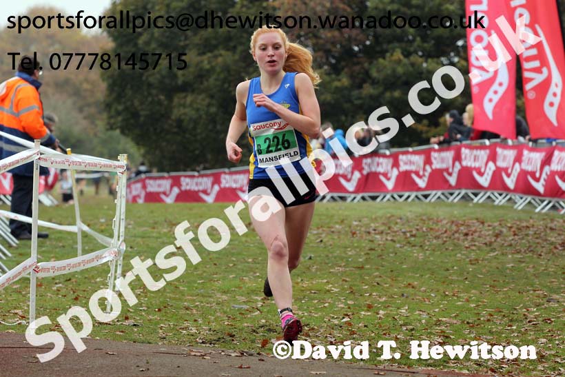 Women under-17s, National Cross Country Relays, Berry Park, Mansfield. Photo: David T. Hewitson/Sports for All Pics